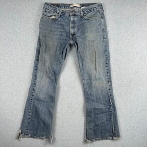 Vintage Levi 527 Y2K Low Rise Boot Cut Jeans Men 36x32 Thrashed Distressed Denim